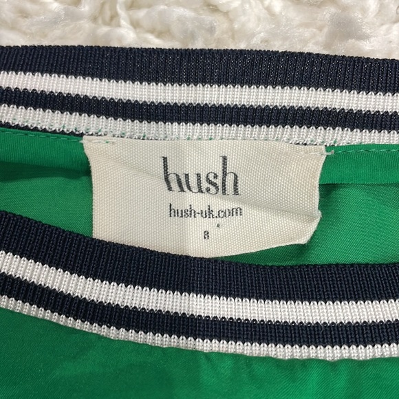 HUSH ladies top cap sleeve emerald green loose batwing Uk size 8 stretch edge - Picture 8 of 9